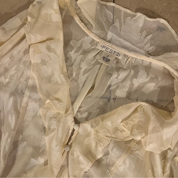 Torrid Cream Ruffled Blouse - Picture 3 of 3